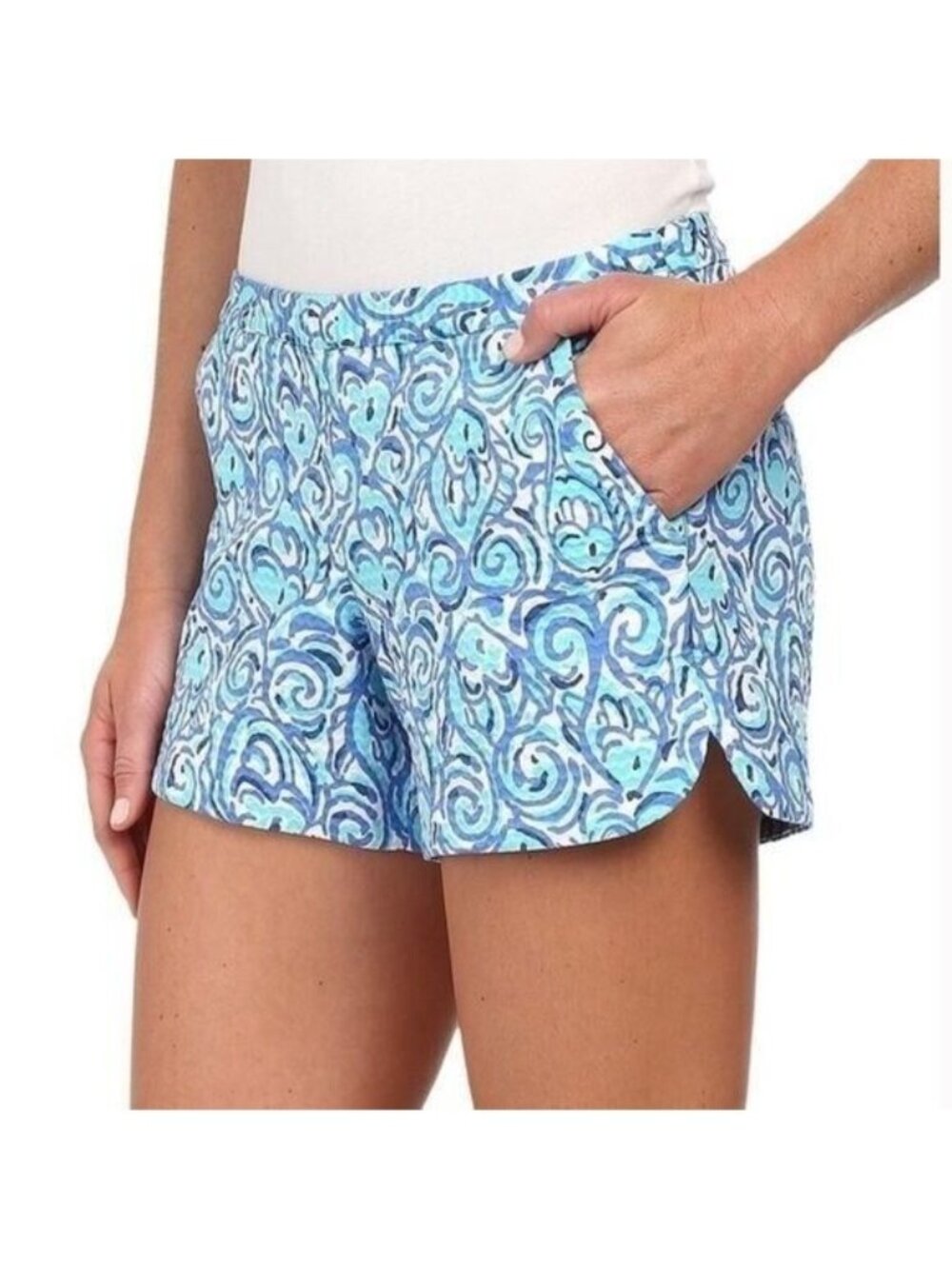 Lilly Pulitzer 2 Blue Swirl Adie Shorts Wave Jacquard